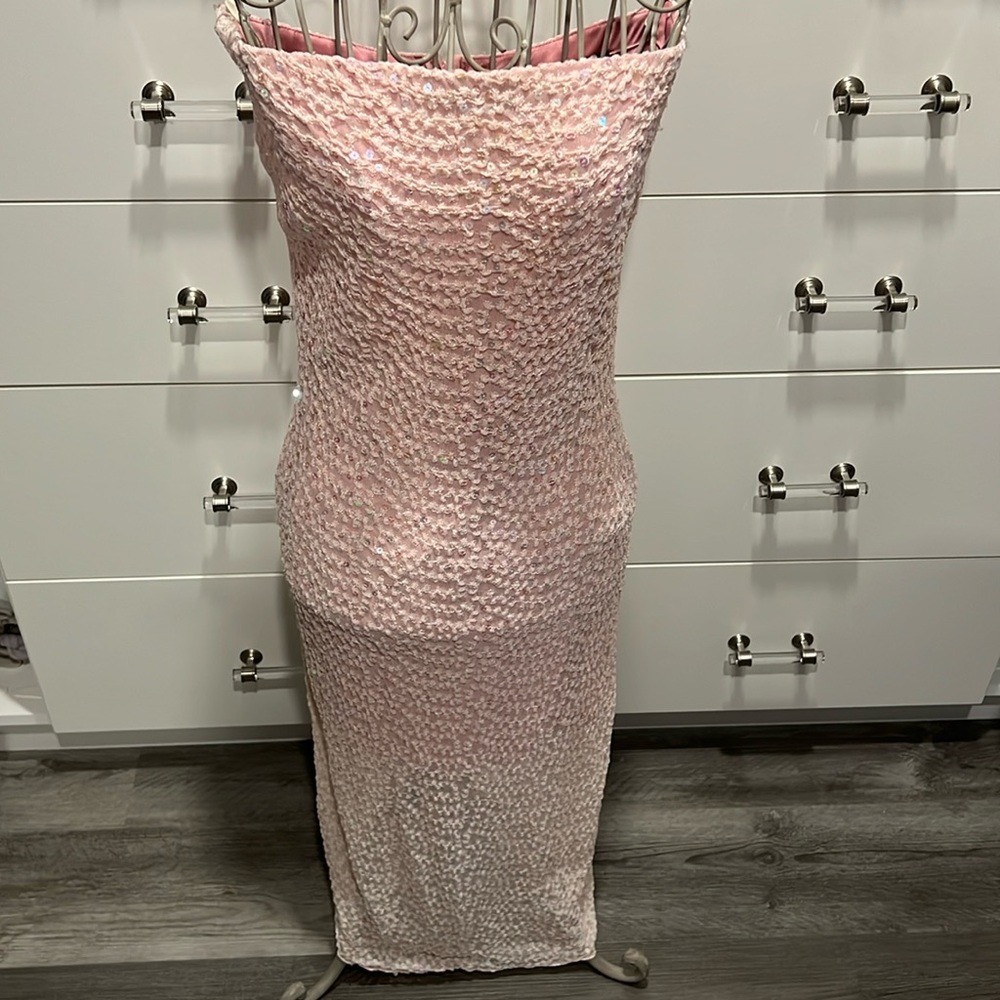 X:S Clothing strapless lace/sequin bodycon dress, size M